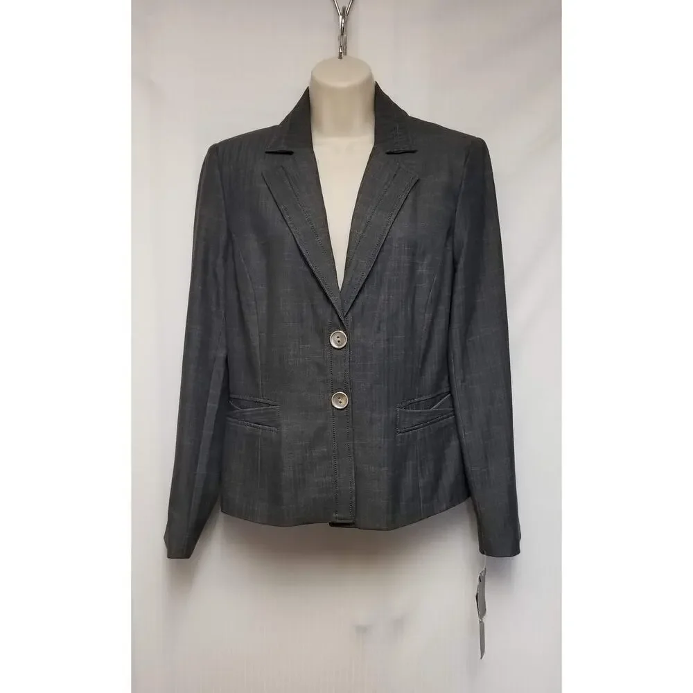 NWT Signature By Larry Levine Suit Jacket Color Heather Gray Size 8 - Picture 4 of 12